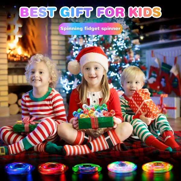 FIGROL LED Finger Top Toy – Flashing Light Spinner with GCC Button Battery – Fun Party Gift, Birthday Bag Filler, Classroom Prize, Halloween & Christmas Toy for Kids - Image 15