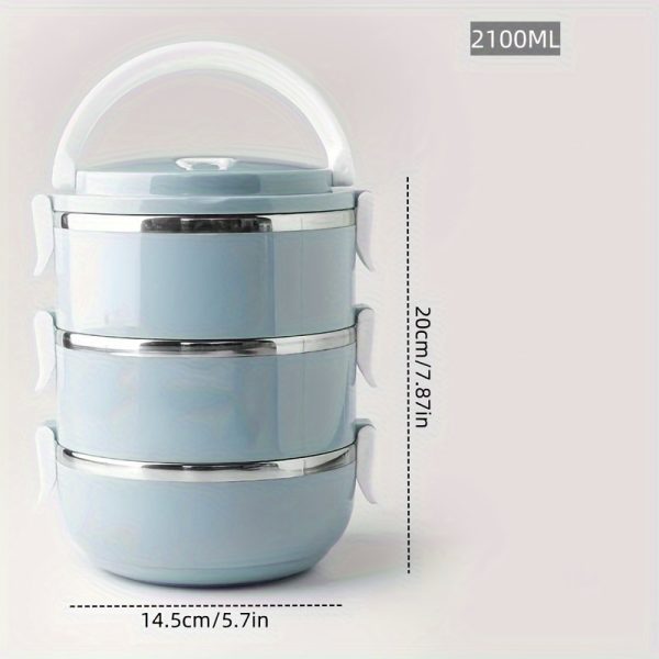 1400ml Stainless Steel Insulated Lunch Box – 1-Tier Cylindrical Bento Box with Lid – Portable Food Container for Office, School, Picnic & Camping – Hand Wash Only - Image 4