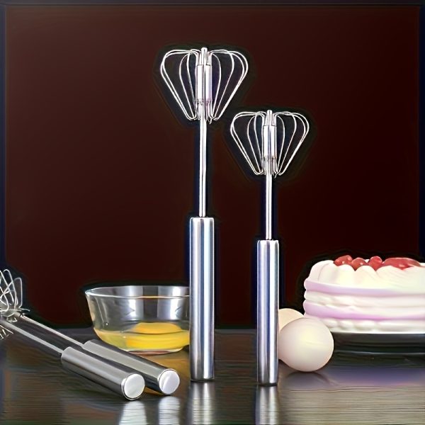 Wireless Hand Mixer – 4-Speed Manual Egg Beater with Metal Blades, No-Electricity Kitchen Tool for Baking & Cooking - Image 9