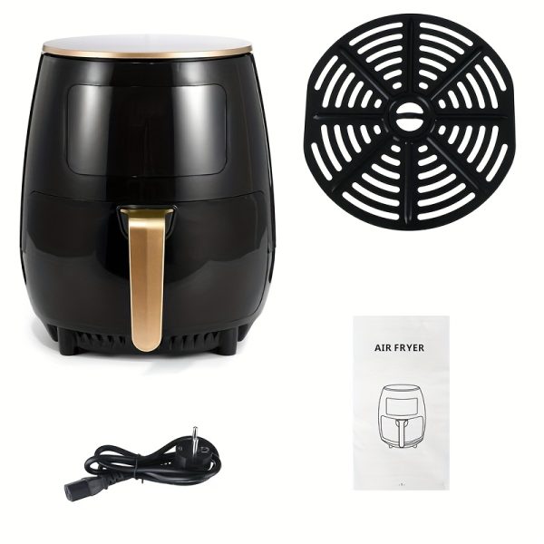 4.5L Large Capacity Air Fryer – Touch Control, 360° Balanced Heating, Oil-Free Automatic Cooking – Sleek Black & Gold French Fry Maker for Healthy Home Meals - Image 4