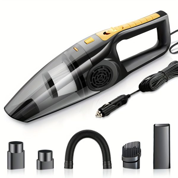 12V Car Vacuum Cleaner with Strong Suction – Handheld Auto Vac with 4 Cleaning Modes, Long Cord & 2 Nozzles – Compact Interior Cleaner for Pet Hair, Dust & Debris – Durable, Battery-Free Design - Image 3