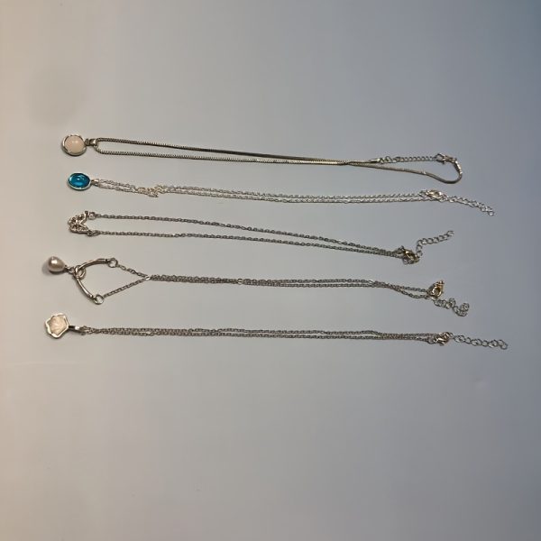 5pcs Imitation Moonstone Jewellery Set – Vintage Bohemian Style Alloy Pendant Necklace, Rings & Earrings for Women - Image 7