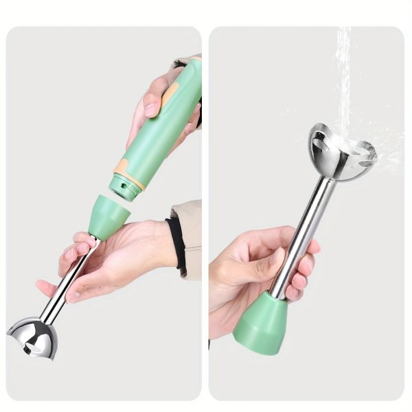 Handheld Immersion Blender with Stainless Steel Head – Includes 800ml Chopping Bowl & 600ml Smoothie Cup – Ergonomic Stick Blender for Smoothies, Purees, Soups – EU Plug, Durable Kitchen Appliance - Image 10