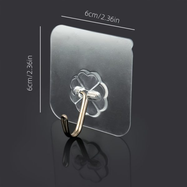 5/10pcs Acrylic Kitchen Utensil Hooks, No-Drill Wall-Mounted Organizer for Cooking Tools - Image 6