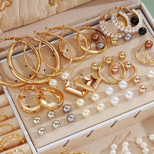 86pcs Elegant Retro Jewellery Set – Multi-Layer Earrings, Necklaces & Rings Combo for Women’s Daily Wear or Gifting – Mother’s Day & Valentine’s Day Gift (No Box) - Image 4