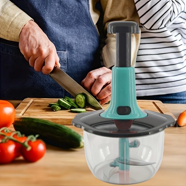 Quick Manual Press Chopper – Easy-to-Use Vegetable, Fruit & Herb Chopper for Salsa, Pesto & Puree – Durable Kitchen Essential & Holiday Gift - Image 5