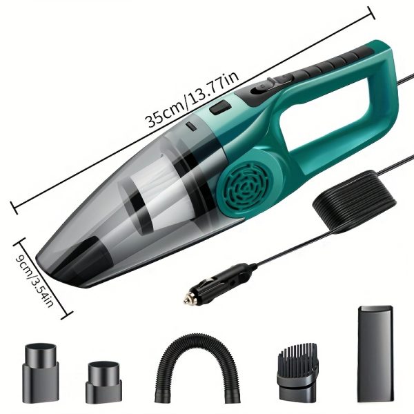 12V Car Vacuum Cleaner with Strong Suction – Handheld Auto Vac with 4 Cleaning Modes, Long Cord & 2 Nozzles – Compact Interior Cleaner for Pet Hair, Dust & Debris – Durable, Battery-Free Design - Image 2