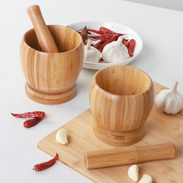 Premium Wooden Garlic Mincer & Pepper Grinder – Hand-Cranked Spice Mill for Herbs, Seeds, Avocado Sauce & Pills – Ergonomic, No Electricity Needed - Image 10