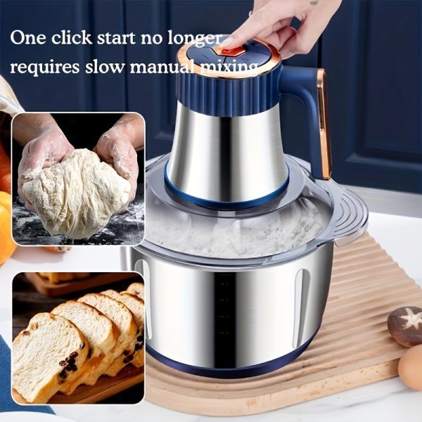 5L Electric Food Chopper & Meat Grinder – Stainless Steel Food Processor with 5-Speed Control & 6 Steel Blades – Quick Meat Mincer & Vegetable Cutter for Home, Baby Food, Garlic, Onion & Salad Prep - Image 5