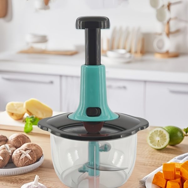 Quick Manual Press Chopper – Easy-to-Use Vegetable, Fruit & Herb Chopper for Salsa, Pesto & Puree – Durable Kitchen Essential & Holiday Gift - Image 2