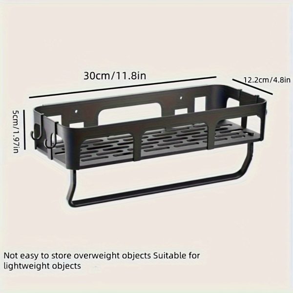 Easy-Install No-Drill Kitchen Storage Rack with Hooks – Wall-Mounted Multifunctional Organiser for Utensils, Towels & More - Image 4