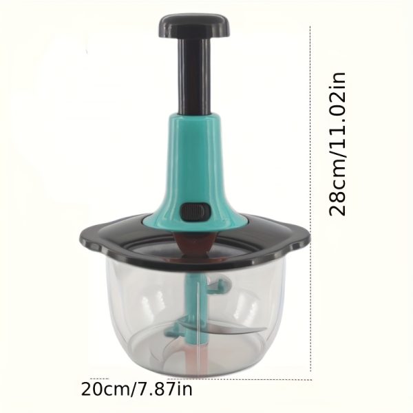 Quick Manual Press Chopper – Easy-to-Use Vegetable, Fruit & Herb Chopper for Salsa, Pesto & Puree – Durable Kitchen Essential & Holiday Gift - Image 3