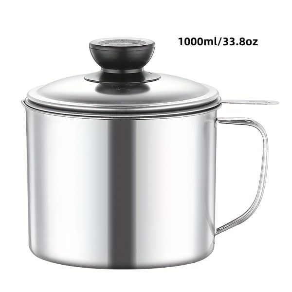 1000ml Stainless Steel Oil Filter Container – Multi-Purpose Drip Tank for Storing Cooking Oil, Sauce & Salad Dressing – Durable & Easy-to-Clean Kitchen Dispenser - Image 6