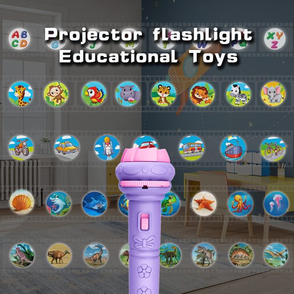 32-Pattern Projection Flashlight Toy with 4 Cards – Educational Puzzle Torch for Kids – Animal, Dinosaur, Vehicle & Space Themes – Fun Winter Bedtime Learning Gift - Image 10
