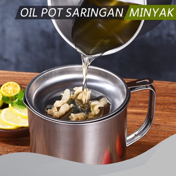 1000ml Stainless Steel Oil Filter Container – Multi-Purpose Drip Tank for Storing Cooking Oil, Sauce & Salad Dressing – Durable & Easy-to-Clean Kitchen Dispenser - Image 9
