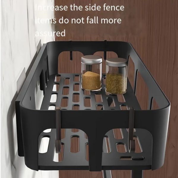 Easy-Install No-Drill Kitchen Storage Rack with Hooks – Wall-Mounted Multifunctional Organiser for Utensils, Towels & More - Image 10