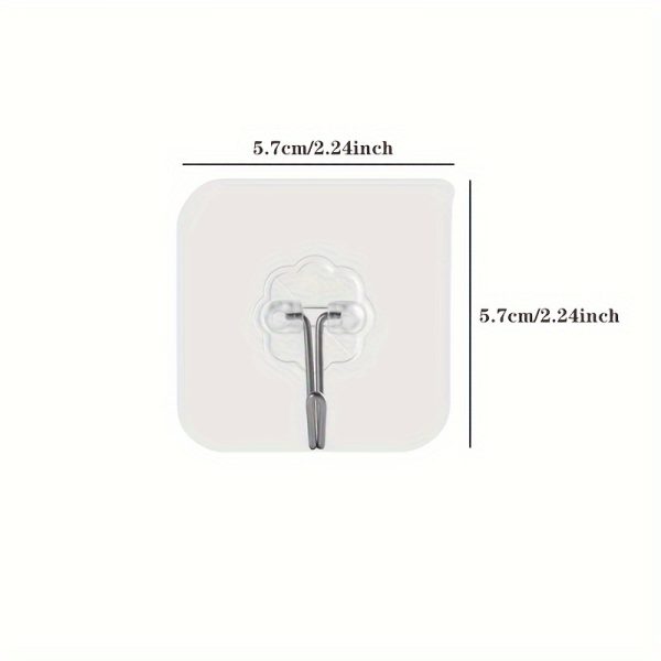 10pcs Transparent Wall Hooks – Strong Suction Cup Adhesive Hooks for Multi-Purpose Use – Reusable & Waterproof - Image 6