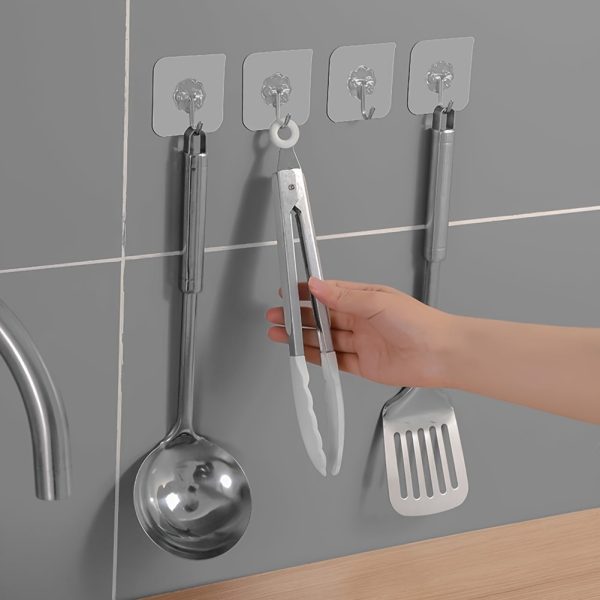 10pcs Transparent Wall Hooks – Strong Suction Cup Adhesive Hooks for Multi-Purpose Use – Reusable & Waterproof - Image 7