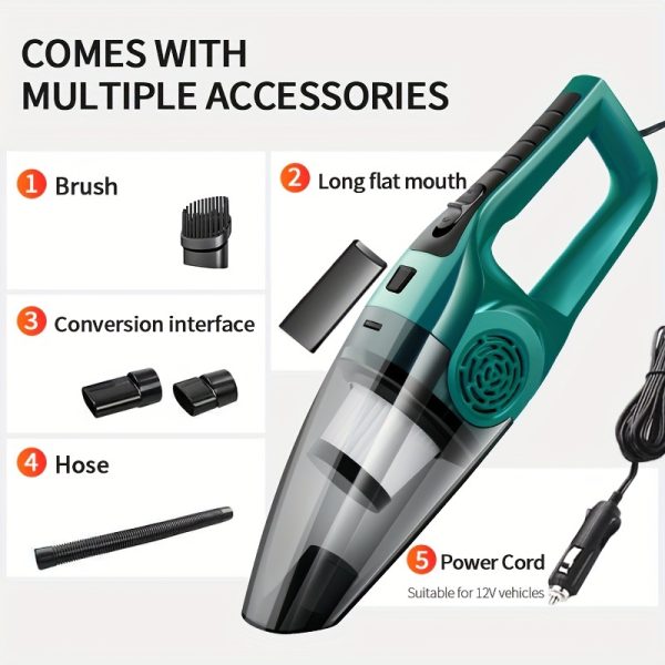 12V Car Vacuum Cleaner with Strong Suction – Handheld Auto Vac with 4 Cleaning Modes, Long Cord & 2 Nozzles – Compact Interior Cleaner for Pet Hair, Dust & Debris – Durable, Battery-Free Design - Image 13