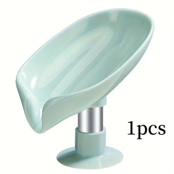 Wall-Mounted Leaf Design Soap Holder with Suction Cup – Drainage Tray, No-Drill Installation, No Water Accumulation - Image 5