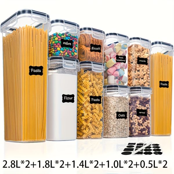 THELIFE 10pcs BPA-Free Plastic Food Storage Containers with Lids – Airtight, Stackable Meal Prep & Kitchen Organisation Set