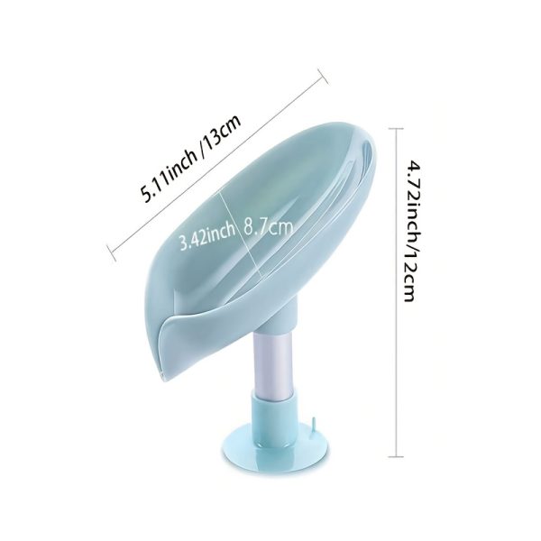 Wall-Mounted Leaf Design Soap Holder with Suction Cup – Drainage Tray, No-Drill Installation, No Water Accumulation - Image 6