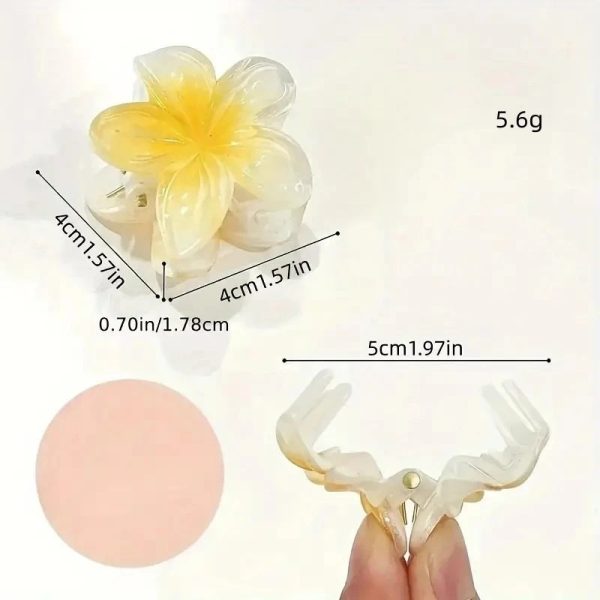 6pcs Gradient Flower Claw Clip Set – Colourful Boho Hair Accessories for Young Ladies – Durable Plastic Claw Clips, Mixed Colours, Ideal Gift & Party Accessory - Image 2
