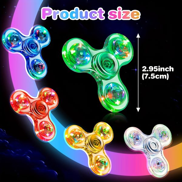 FIGROL LED Finger Top Toy – Flashing Light Spinner with GCC Button Battery – Fun Party Gift, Birthday Bag Filler, Classroom Prize, Halloween & Christmas Toy for Kids - Image 4