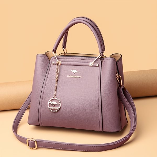 Women’s Stylish Black Handbag with Gold-Tone Hardware – Elegant Lightweight Designer Bag with Detachable Shoulder Strap for Everyday Use - Image 7