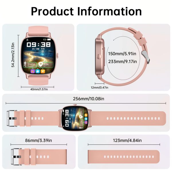 4.7cm HD TFT Screen Smartwatch – Wireless Calling, Fitness & Sleep Tracker, Sports Modes, Sedentary Alerts – Smart Watch with Realtek8763EWE Chip, USB Charging, Android & iOS Compatible - Image 2