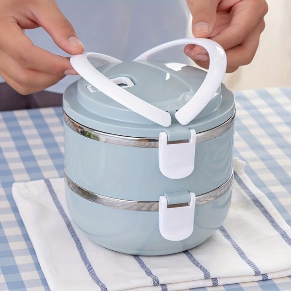1400ml Stainless Steel Insulated Lunch Box – 1-Tier Cylindrical Bento Box with Lid – Portable Food Container for Office, School, Picnic & Camping – Hand Wash Only - Image 6