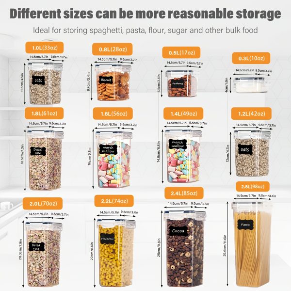 THELIFE 10pcs BPA-Free Plastic Food Storage Containers with Lids – Airtight, Stackable Meal Prep & Kitchen Organisation Set - Image 2