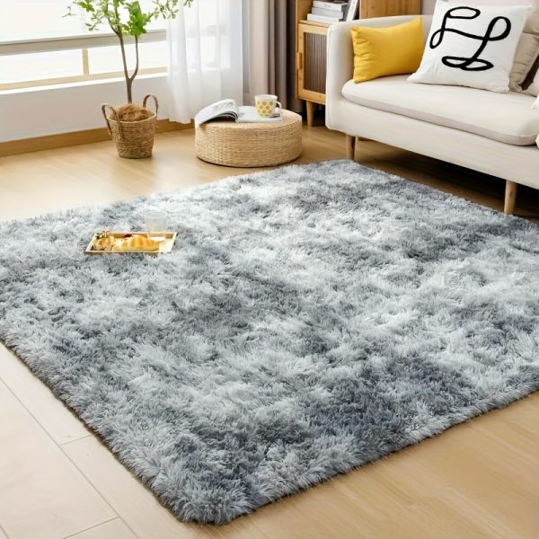 1pc Tie-Dye Shag Area Mat – Thick Non-Slip Polyester Floor Rug for Bedroom & Living Room – Soft, Decorative & Easy-Care Indoor Carpet for Sofa or Coffee Table Decor - Image 14