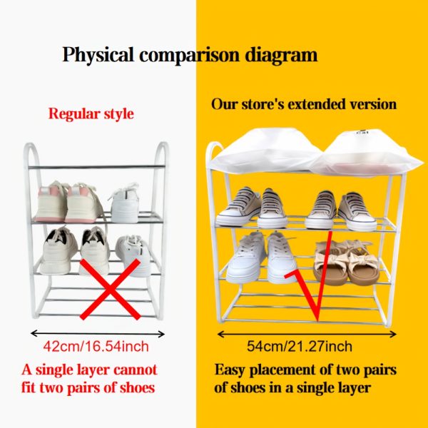 A-Type 4-Layer Shoe Rack – Durable Plastic Shoe Organiser, Easy to Assemble & Space-Saving Design - Image 10