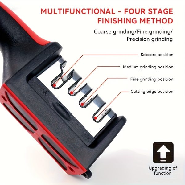 Grade 4 Knife Sharpener – Tungsten Steel & Ceramic Blades with Quick Sharpening Stone for Kitchen Knives - Image 9