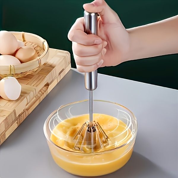 Wireless Hand Mixer – 4-Speed Manual Egg Beater with Metal Blades, No-Electricity Kitchen Tool for Baking & Cooking - Image 2