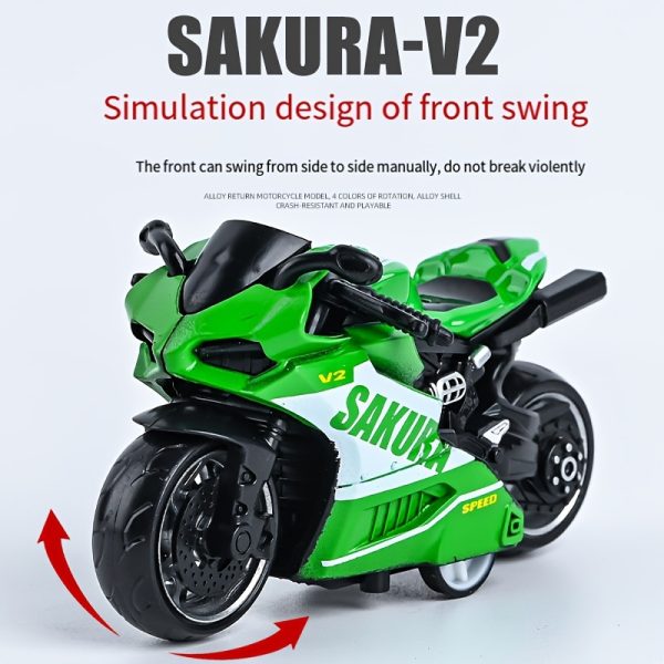 1pc Alloy Pull-Back Motorcycle Toy – Simulation Racing Model with Thick Anti-Fall Wheels – Durable & Wear-Resistant Motorbike for Kids’ Playtime Fun - Image 8