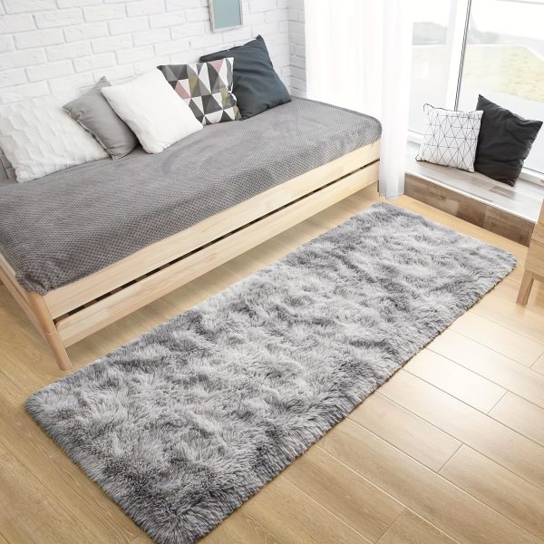 1pc Tie-Dye Shag Area Mat – Thick Non-Slip Polyester Floor Rug for Bedroom & Living Room – Soft, Decorative & Easy-Care Indoor Carpet for Sofa or Coffee Table Decor - Image 2