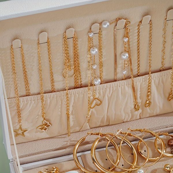 86pcs Elegant Retro Jewellery Set – Multi-Layer Earrings, Necklaces & Rings Combo for Women’s Daily Wear or Gifting – Mother’s Day & Valentine’s Day Gift (No Box) - Image 3
