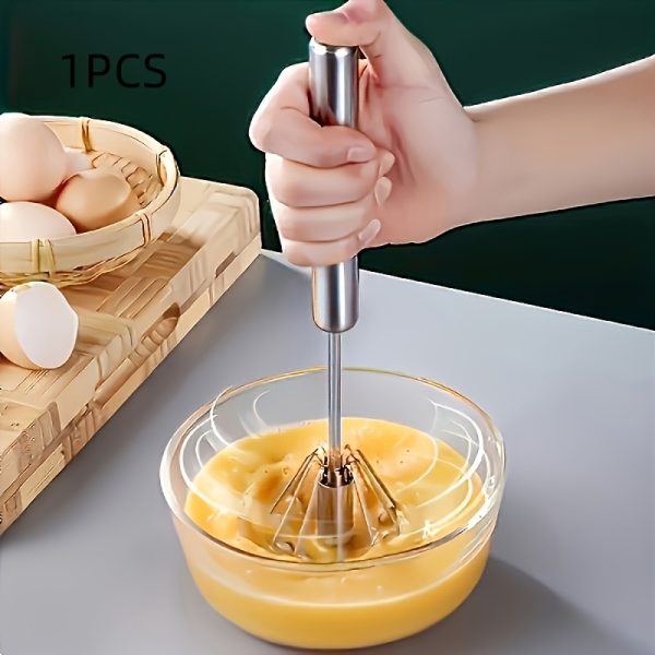 Wireless Hand Mixer – 4-Speed Manual Egg Beater with Metal Blades, No-Electricity Kitchen Tool for Baking & Cooking - Image 3