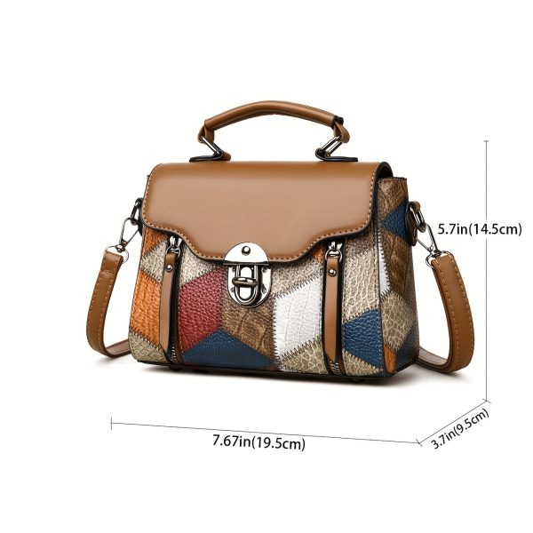 Weidola Women’s Retro Rhombus Geometric Handbag – Large Capacity Shoulder Bag with Anti-Theft Zipper, Adjustable Strap, Gold-Tone Hardware & Polyester Lining – Multi-Colour Purse for Daily Use - Image 10