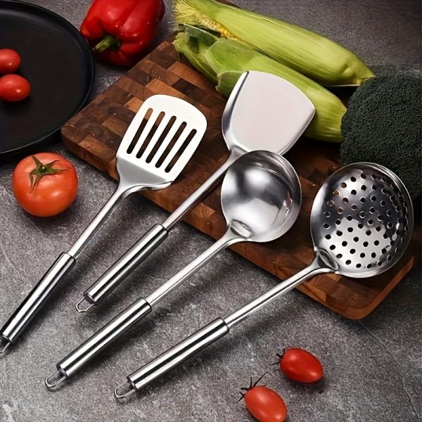 9pcs Stainless Steel Kitchen Utensil Set – Rust-Resistant Cooking & Serving Tools with Ergonomic Handles - Image 6