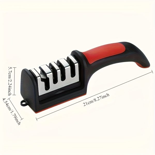 Grade 4 Knife Sharpener – Tungsten Steel & Ceramic Blades with Quick Sharpening Stone for Kitchen Knives - Image 4