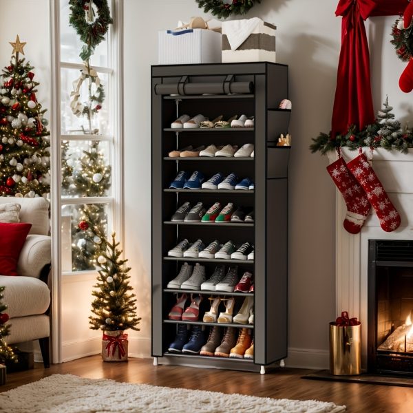 Multi-Layer Large Capacity Storage Rack with Dust Cover – Organiser with Zipper Closure for Clothes, Shoes & Household Items - Image 2