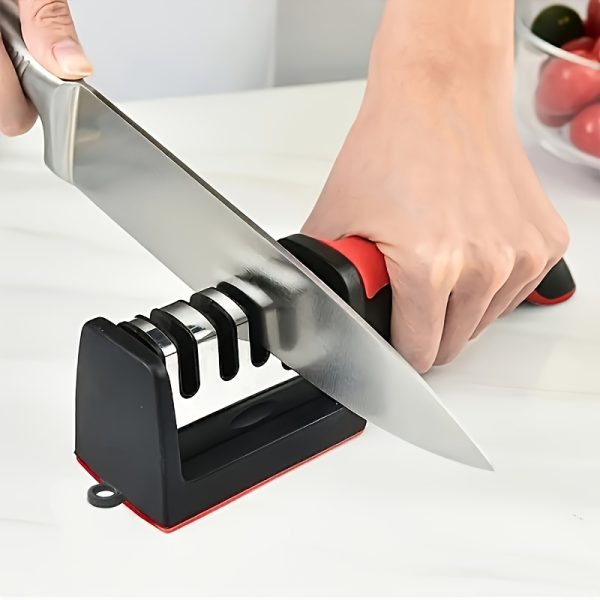 Grade 4 Knife Sharpener – Tungsten Steel & Ceramic Blades with Quick Sharpening Stone for Kitchen Knives - Image 3