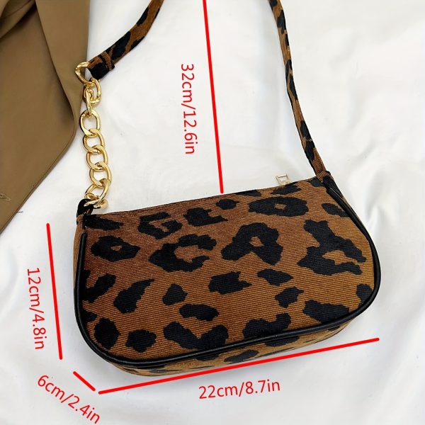 Women’s Houndstooth & Leopard Print Crossbody Bag – Retro Lightweight Shoulder Purse for Shopping, Work & Travel – Zip Closure & Polyester Lining - Image 7