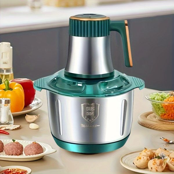5L Electric Food Chopper & Meat Grinder – Stainless Steel Food Processor with 5-Speed Control & 6 Steel Blades – Quick Meat Mincer & Vegetable Cutter for Home, Baby Food, Garlic, Onion & Salad Prep - Image 4