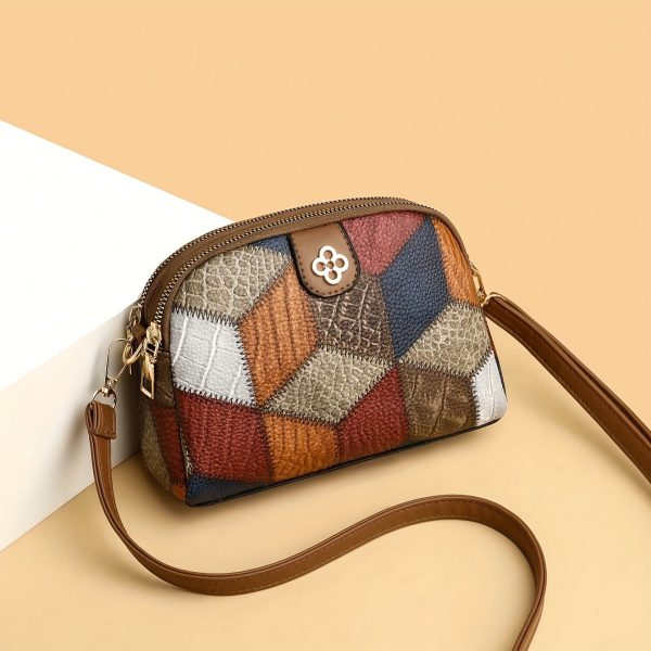 Weidola Women’s Casual Rhombus Geometric Mini Crossbody Bag – Multi-Colour with Adjustable Strap, Zipper Closure & Durable Oil-Edge Trim - Image 4
