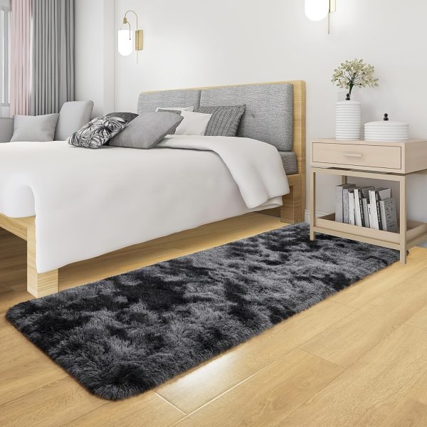 1pc Tie-Dye Shag Area Mat – Thick Non-Slip Polyester Floor Rug for Bedroom & Living Room – Soft, Decorative & Easy-Care Indoor Carpet for Sofa or Coffee Table Decor - Image 7