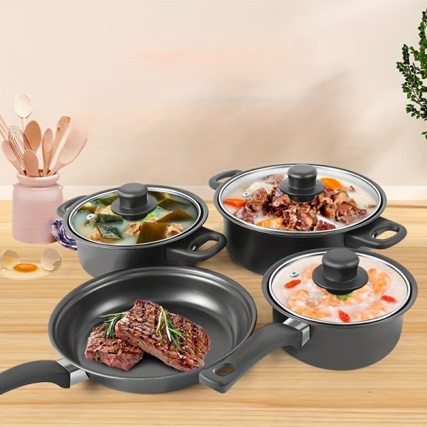 13pcs Iron Cookware & Spatula Set – Includes Non-Stick Frying Pan, Soup Pot, Milk Pan & Utensils – Durable Non-Stick Kitchen Set for Everyday Cooking - Image 2